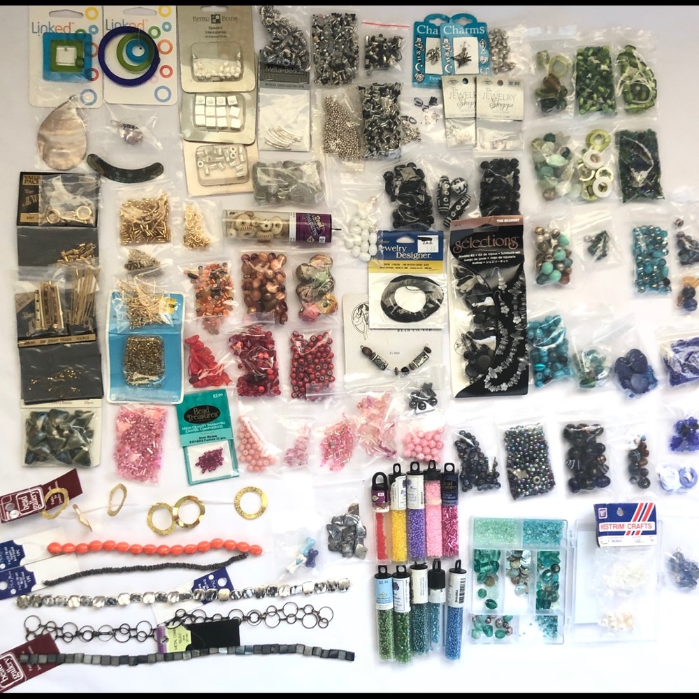 Large lot assorted beads/ jewelry supplies